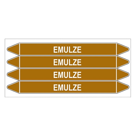 Značení potrubí, emulze,4 ks, 250 × 26 mm